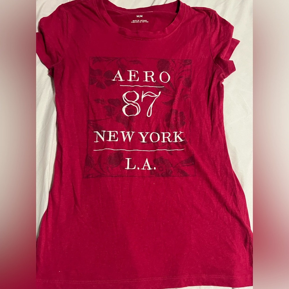hot pink aeropostale t shirt